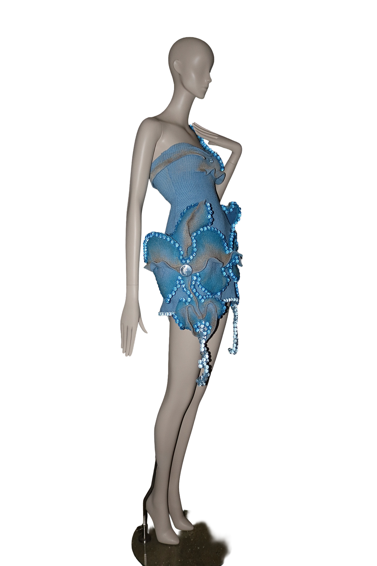 Flower sand dress, full-length back view